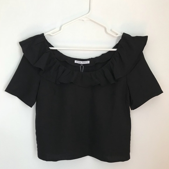 Side Party Ruffled Linen Top - Picture 5 of 6